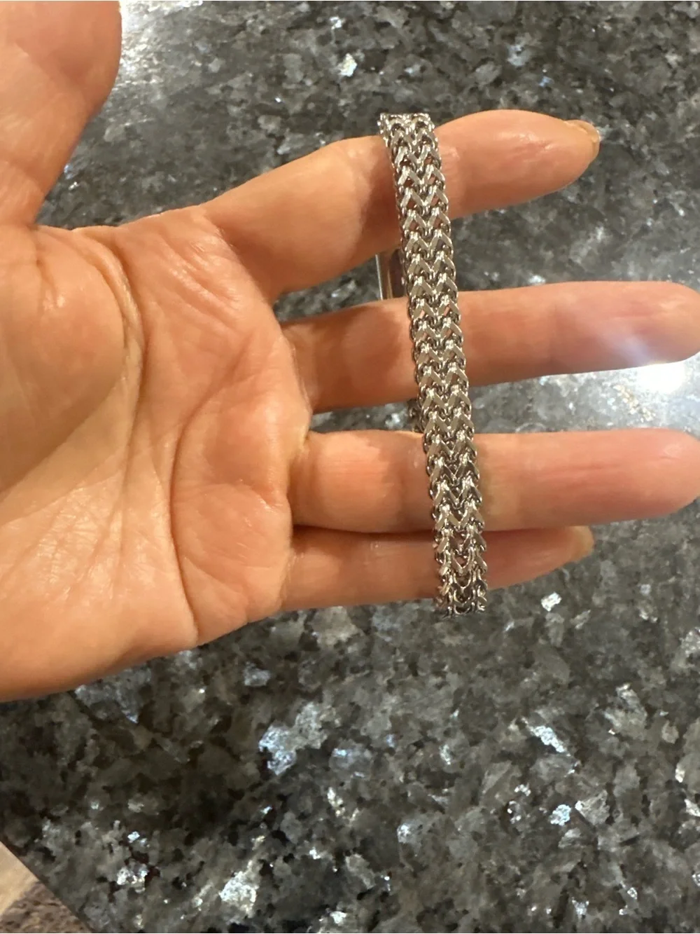 Men's Stainless Steel Woven Magnetic Bracelet - Silver